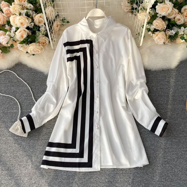 

women's blouses & shirts european women loose long white female black lady sleeve