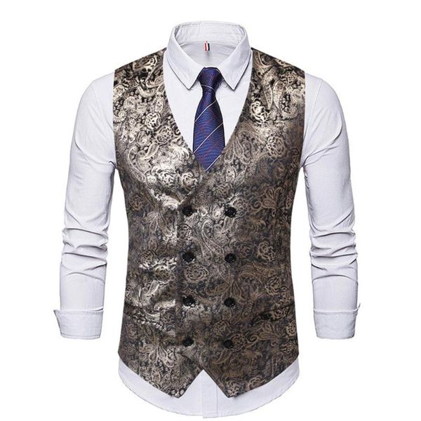 

men's vests men double breasted business wedding blazer party office blazers casual waistcoat formal vest vintage clothing, Black;white