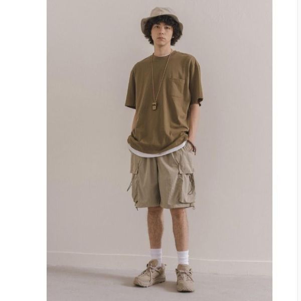 

men's cargo style shorts korean fashion pants loose summer beach casual five-point sports basketball, White;black