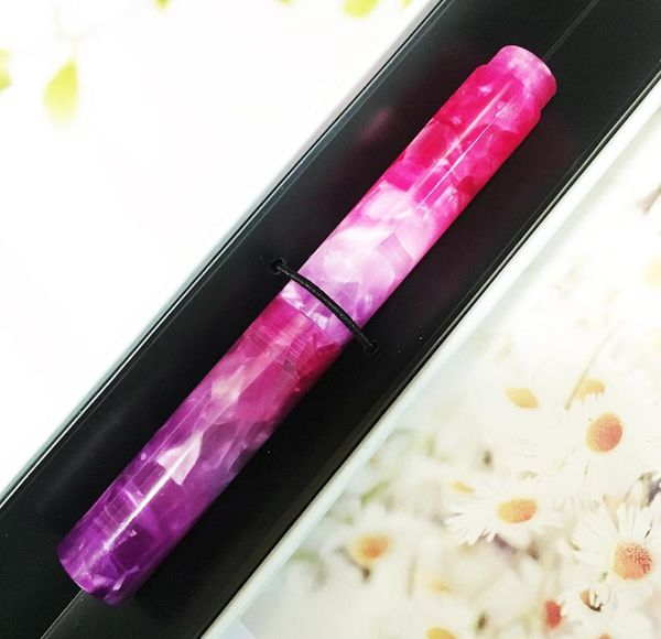 

fountain pens creative celluloid mini glass dip pen and gradient purple pocket ef/f/small bent nib ink & box gift set