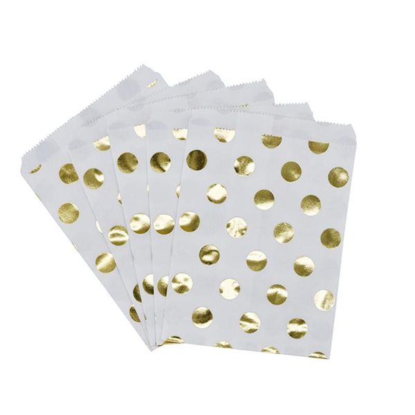 

gift wrap 5pcs rose color kraft paper bags wave polka dot star parttern packaging bag wedding biscuit baking party gifts