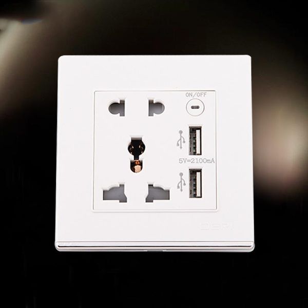 

smart power plugs 20pcs/lot white usb wall socket ac 5v 2100ma us uk eu au 2 port outlet charger for htc