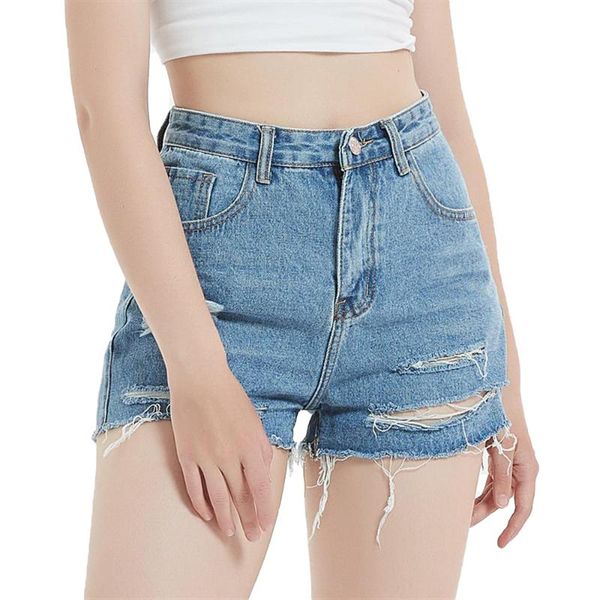 

women's jeans tassel vintage faded and distressed ripped jean shorts causal woman harajuku skinny fashion, Blue