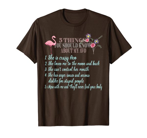 

womens 5 things you should know about my avo family t-shirt, White;black