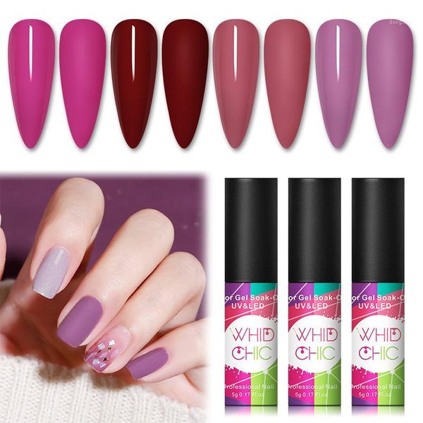 

chic 5ml matte uv gel nail polish lacquer color long-lasting need coat soak off art led varnish1, Red;pink