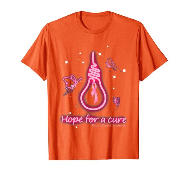 

hope for a cure funny light breast cancer awareness month t-shirt, White;black
