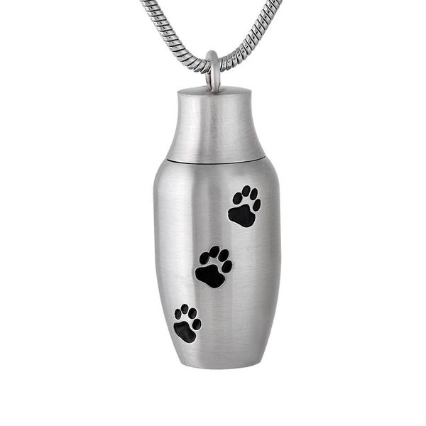 

pendant necklaces print engraved locket stainless steel cremation jewelry for dog cat keepsake ashes urn necklace wholesale price, Silver