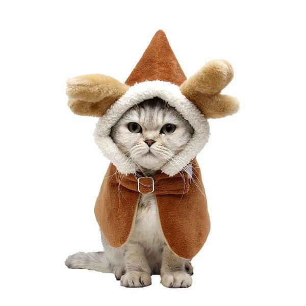 

dog apparel pet cat clothes christmas hooded cloak cute cats dogs xmas costume winter small coat scarf