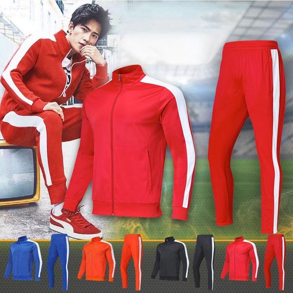 

men's tracksuits male casual jogging sports wear autumn winter adults men tracksuit sets full zipper kids soccer sweat suit, Gray