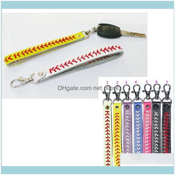 

bag parts bags lage & aessories10pcs keychain arrival 7colors keychain fastpitch softball aessories baseball seam keychains for gift drop d, Black