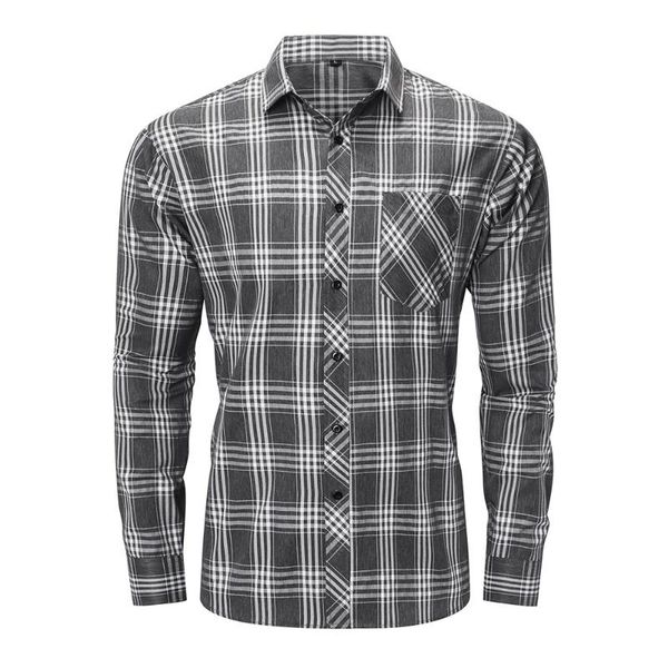 

men's casual shirts 2021 cotton long sleeve plaid collared youth social shirt korean fashion wear, White;black