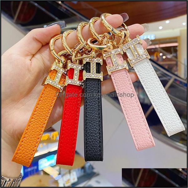 

keychains fashion accessories 2022 arrivals wristlet durable leather keychain luxury lanyard drop delivery 2021 bohb0, Silver