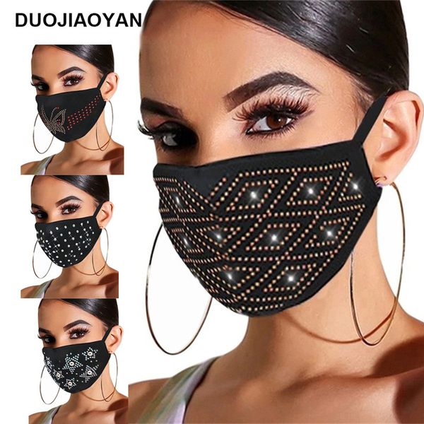 

dust-proof creative color flash diamond rhintone butterfly star cloth mask