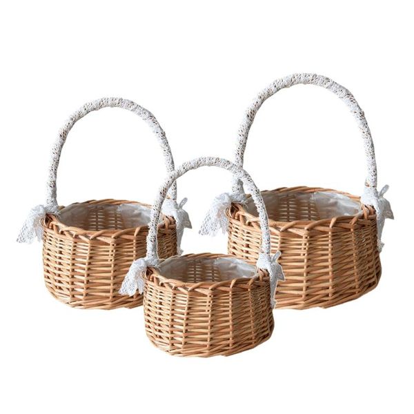 

storage baskets handmade rattan basket wedding flower laundry pot