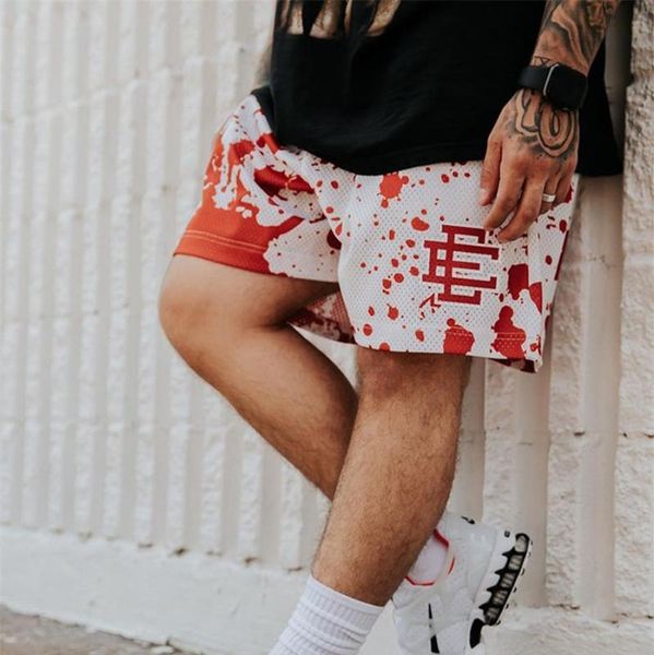 

men's shorts 2021 trend fashion jogging sweatpants fitness exercise breathable mesh beach casual, White;black