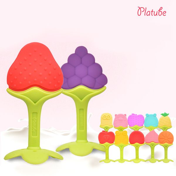 

molar stick baby three-dimensional strawberry gutta percha biting gum music silicone toys