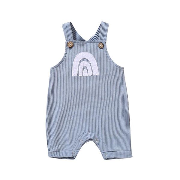 

jumpsuits toddler baby girl boy ribbed rainbow romper overalls suspender trousers jumpsuit rompers clothes for babi, Blue