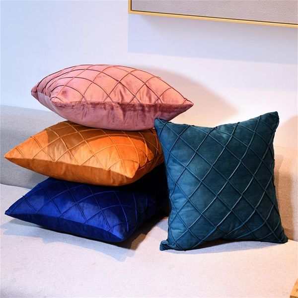 

cushion/decorative pillow velvet rhombus cushion cover pure color case christmas home decorative nordic 45x45cm navidad