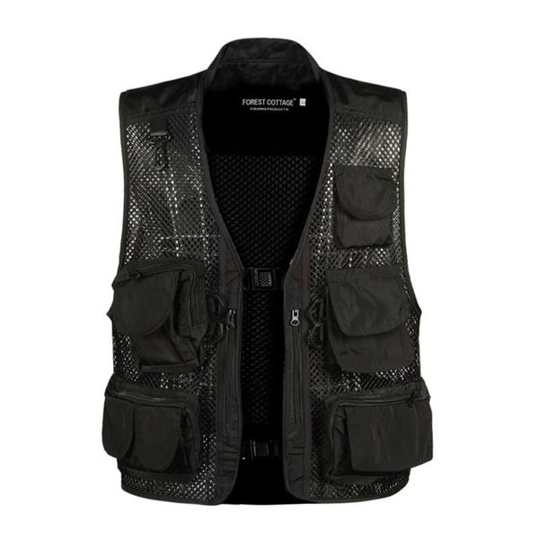 

men's tactical camouflage vest mesh breathable multi-pocket jacket shooting paintball assault hunting sleeveless coat vests, Black;white