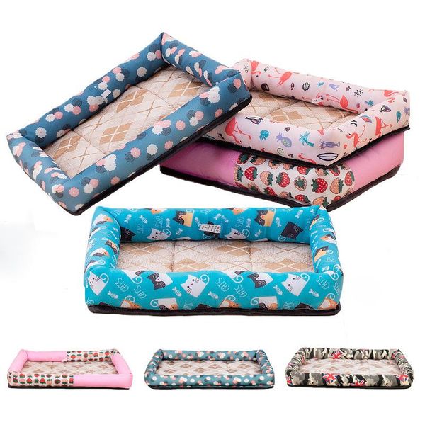 

kennels & pens 2021 summer cooling ice silk dog beds sofa cool cat pet mats for small medium large dogs