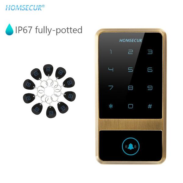 

k06dw-b waterproof antique brass 125khz rfid access control with metal case+backlight fingerprint