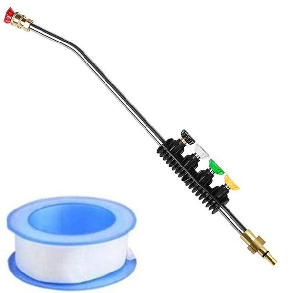 

pressure washer wand spray adjustable car wash angle jet lance with 5 pcs nozzles and male thread adaptor watering equipments