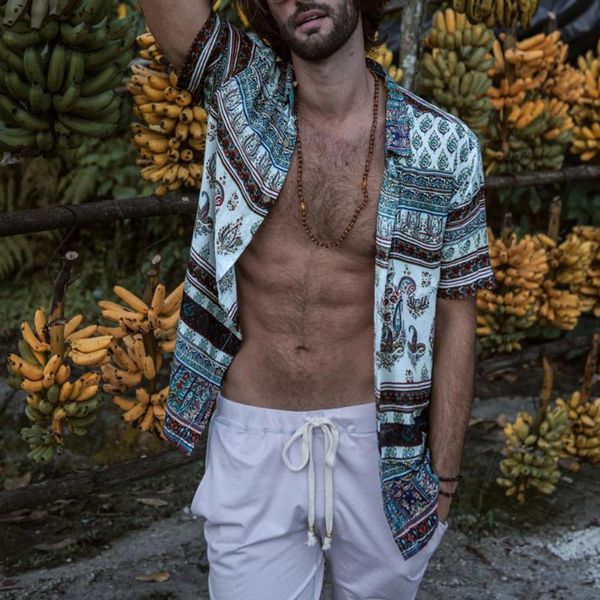 

summer blue slim hawaiian printed men's clothing european style short sleeve shirt men brand hem loose casual shirts, White;black