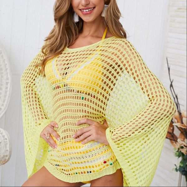 

women sweaters summer long sleeve sweater oversized cover up swimsuit loose see through mesh crochet hollow out fishnet, White;black