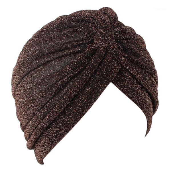 

caps & hats fashion women shiny shimmer sparkly turban hat muslim hijab for1, Yellow