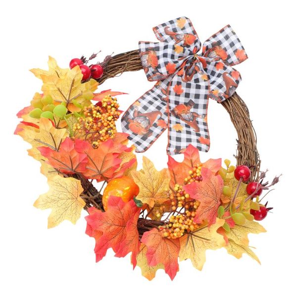 

decorative flowers & wreaths 1pc festival wreath garland door fake flower ornament (orange)