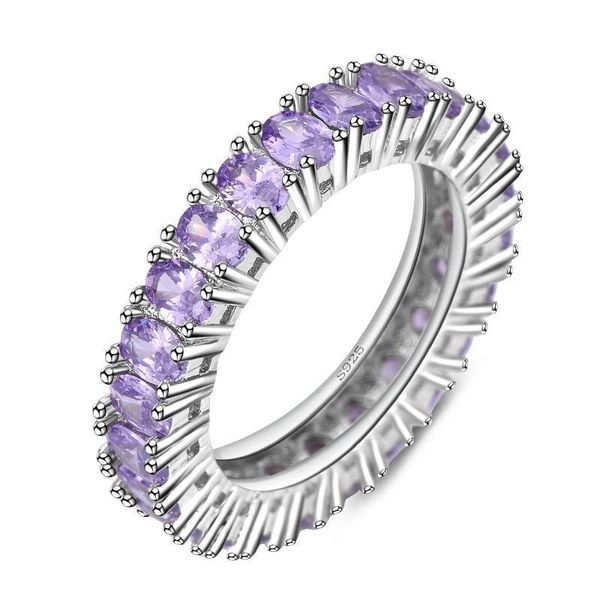 

wedding rings kalapure women s925 silver eternity stackable with oval stunning cubic zirconia engagement band ring for bride, Slivery;golden