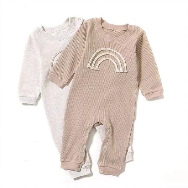 

spring summer fashion born baby romper infant boys girls rainbow cotton babywear jumpsuits, Blue