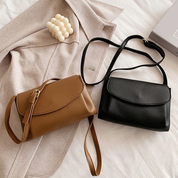 

youth ladies simple versatile bag fashion messenger tote bag for women pu leather envelope crossbody street purses