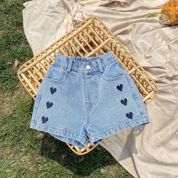 

summer arrival girls fashion heart shorts kids denim girl, Black