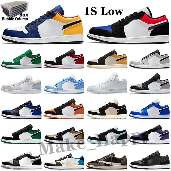 

reverse mocha wolf grey 1 1s low basket ball shoes fragment hyper royal black toe university blue shadow unc men sports sneakers with box