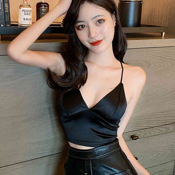 

women's tanks & camis new short crop women cropped backless camisole summer s tank white cami vest woman clothes ropa mujer haut femme