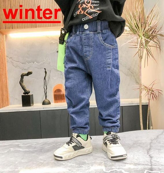 

thick winter warm cashmere kids baby pants boys girls children' cotton trousers children jeans 2-6y, Blue