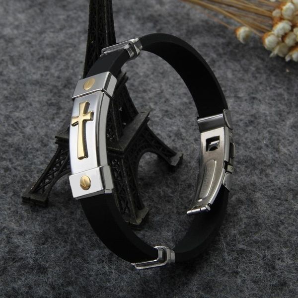 

bangle european and american wild cross bracelet men's fashion creative amulet lucky ladies, Black
