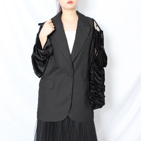 

women's suits & blazers 2021 autumn arrival ladies casual wear fashion detachable sleeve single-breasted jacket blazer vest jackets, White;black
