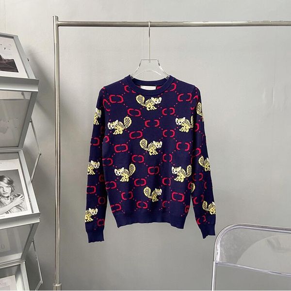 Maglia da donna Designer di passerella Stampa gatto Maglioni lavorati a maglia Pullover Donna Autunno Inverno Manica lunga Harajuku Dolce maglione