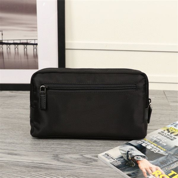 

design handbag black nylon zipper wallet business clutch
