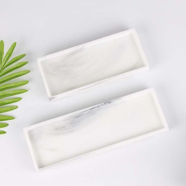 

marbled storage tray resin jewelry display plate cosmetic organizer rectangle home restaurant el serving coffee table kitchen & organization