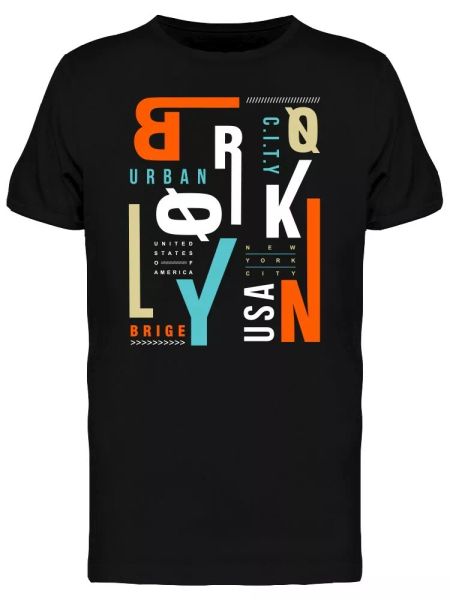 

Brooklyn City Typography Urban Men's Tee -Image by Shutterstock, White;black