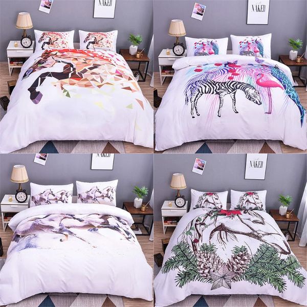 

bedding sets 2021 horse set animal print duvet cover microfiber comforter  king size bedclothes