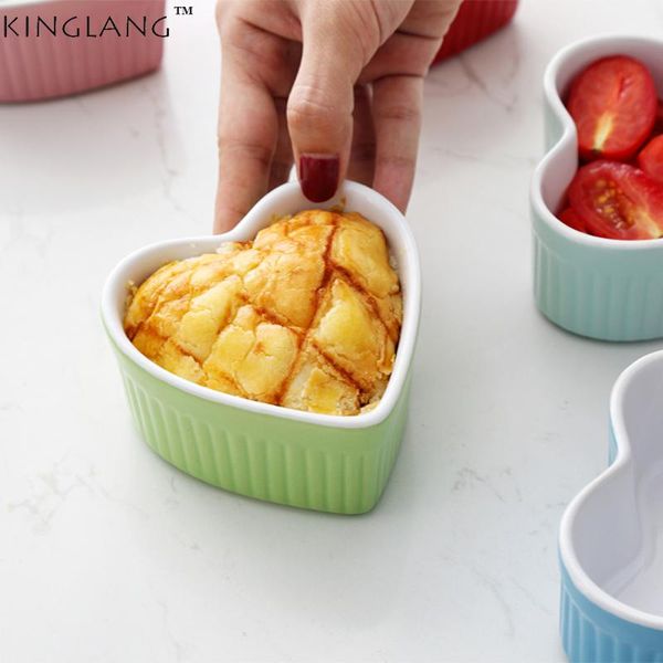 

heart shape souffle baking ceramic bowl dish bowls
