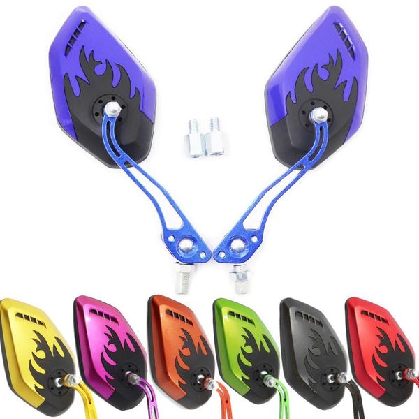 

motorcycle mirrors 2pcs/pair rearview mirror scooter off-road vehicle e-bike rear view back side convex aluminum alloy mi