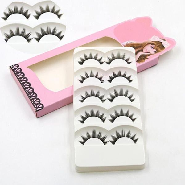 

false eyelashes 50% 5 pairs soft long makeup thick eye lashes natural handmade