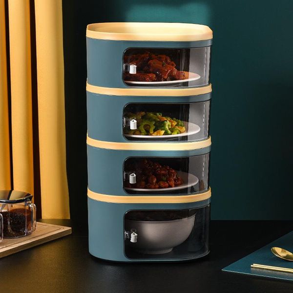 

household kitchen cover thickened dining table insect proof leftover finishing storage box bottles & jars