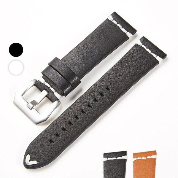 

watch bands watchbands genuine leather band strap 20mm 22mm 24mm black brown women men cowhide bracelet accessories