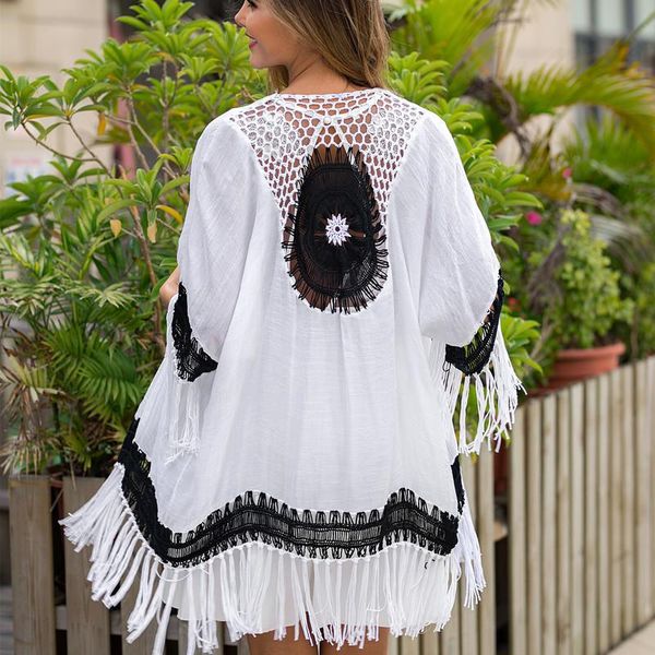 

swimsuit cover up bath dresses beach tunic bathing suit ups capes woman trendy bikin saida de praia feminino 2021 kaftan women's swimwe, White;black